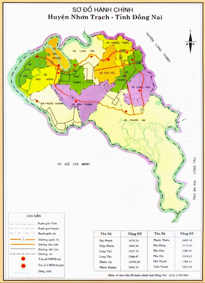 Bản đồ huyện Nhơn Trạch - Đồng Nai