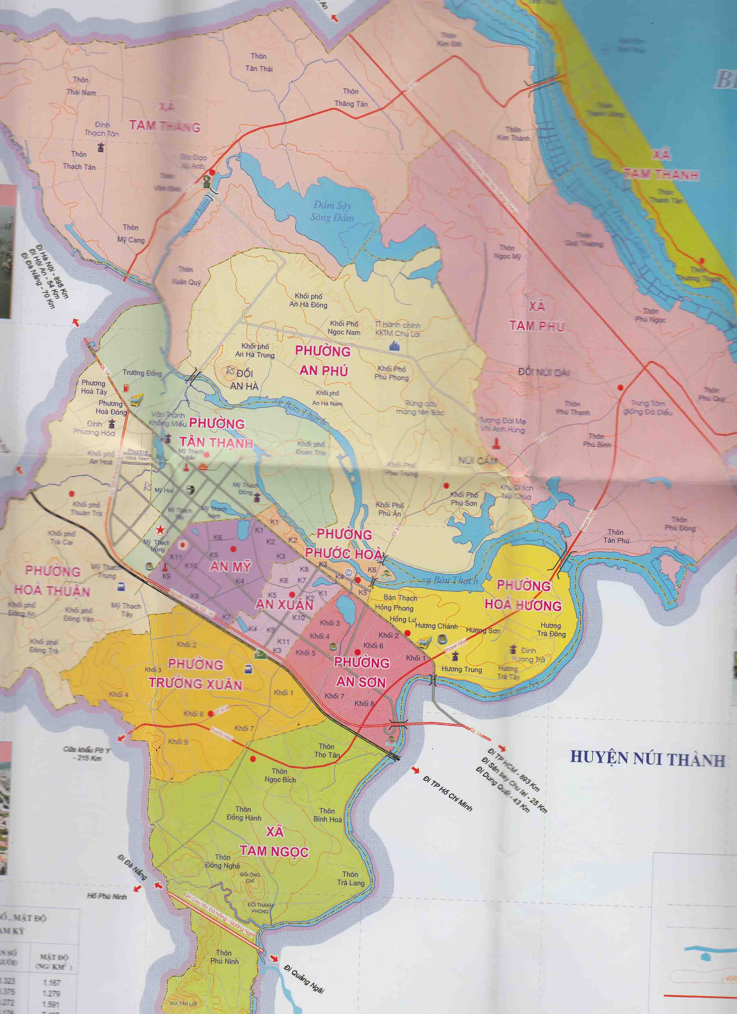 Bản đồ địa giới hành chính Thành phố Tam Kỳ
