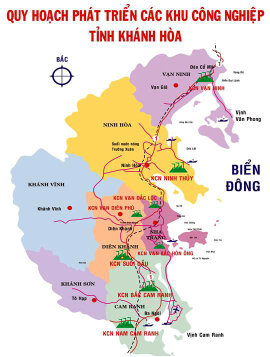 Bản đồ các khu công nghiệp tỉnh Khánh Hòa