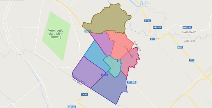 Bản đồ huyện Vĩnh Thuận - Kiên Giang - Địa Ốc Thông Thái