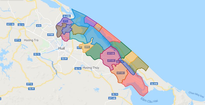 Bản đồ huyện Phú Vang - Thừa Thiên Huế - Địa Ốc Thông Thái