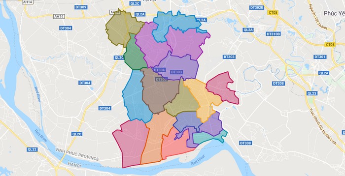 Bản đồ huyện Yên Lạc - Vĩnh Phúc - Địa Ốc Thông Thái