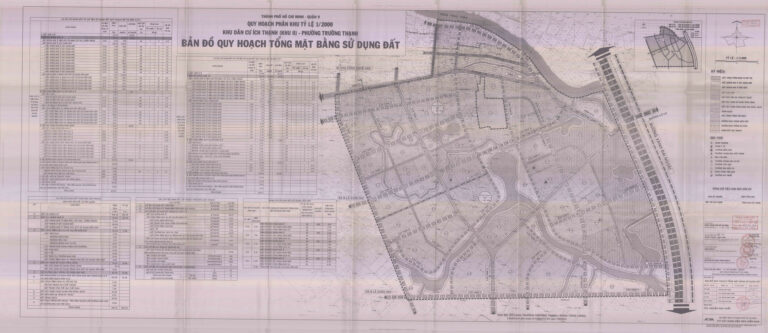 Bản đồ quy hoạch 1/2000 khu dân cư ích Thạnh (khu 2) phường Trường Thạnh, Quận 9