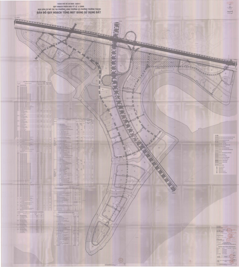 Bản đồ quy hoạch 1/2000 khu dân cư và sân golf Vườn Dừa, Quận 9