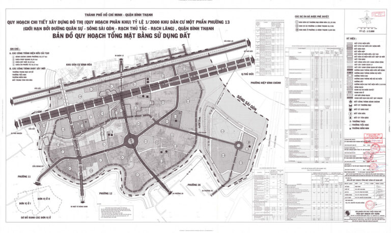 Bản đồ quy hoạch 1/2000 Khu dân cư một phần phường 13, Quận Bình Thạnh
