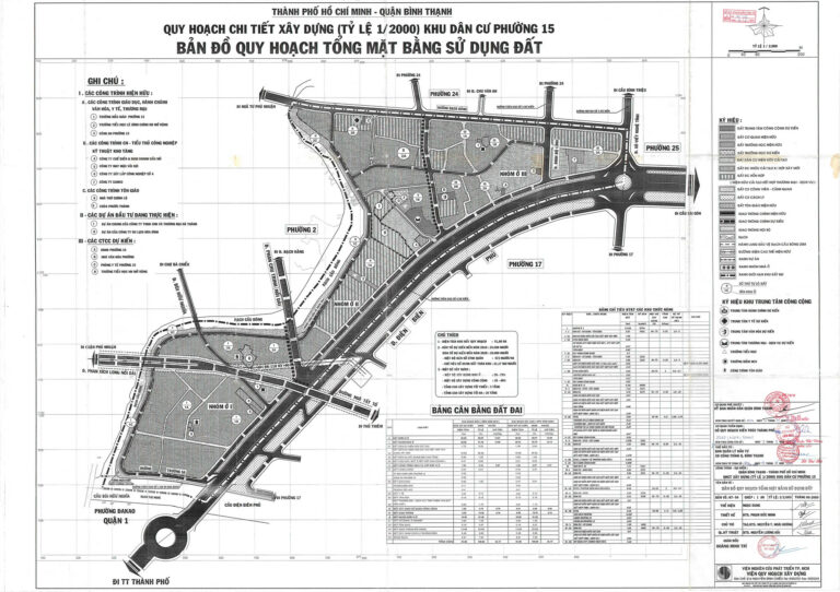 Bản đồ quy hoạch 1/2000 Khu dân cư phường 15, Quận Bình Thạnh