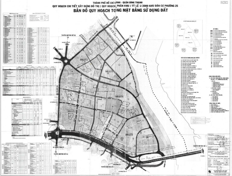 Bản đồ quy hoạch 1/2000 Khu dân cư phường 25, Quận Bình Thạnh