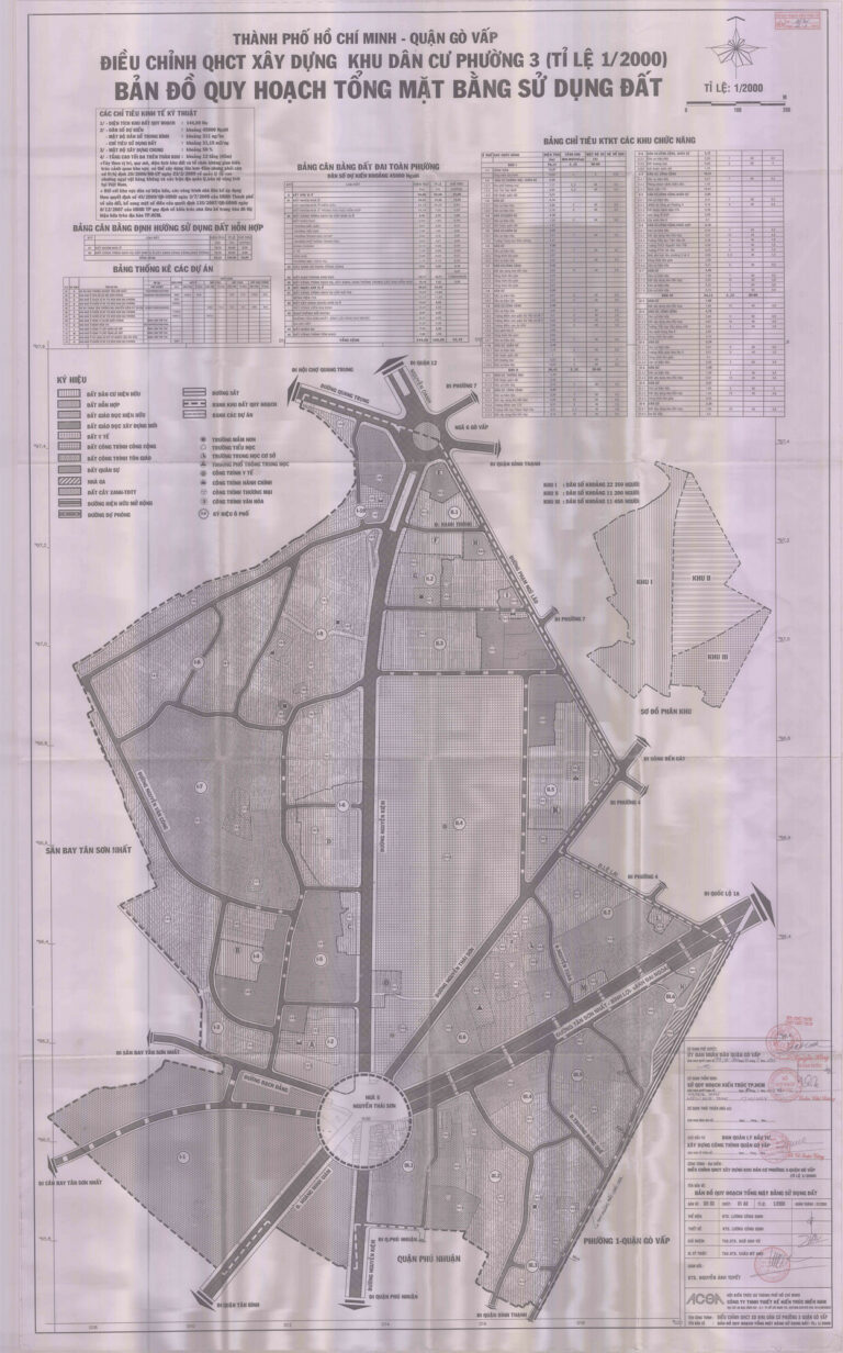 Bản đồ quy hoạch 1/2000 Khu dân cư phường 3, Quận Gò Vấp