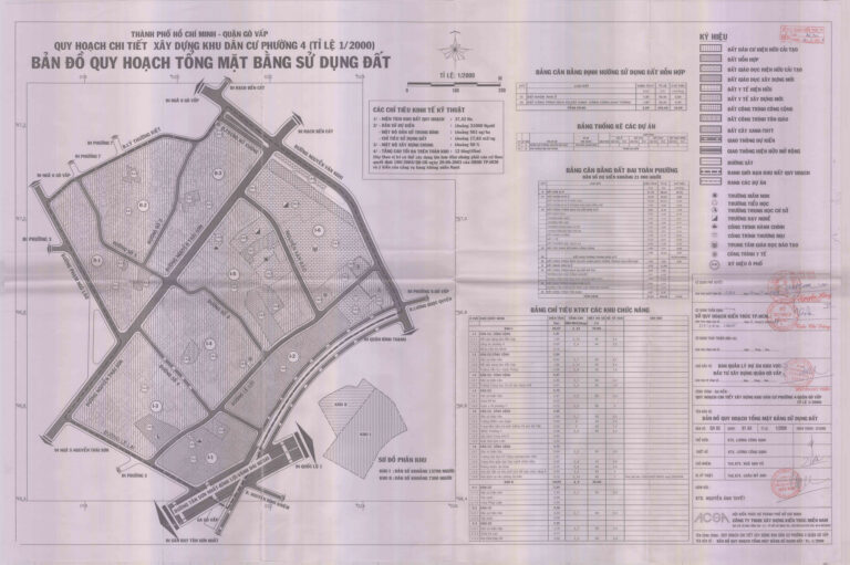 Bản đồ quy hoạch 1/2000 Khu dân cư phường 4, Quận Gò Vấp