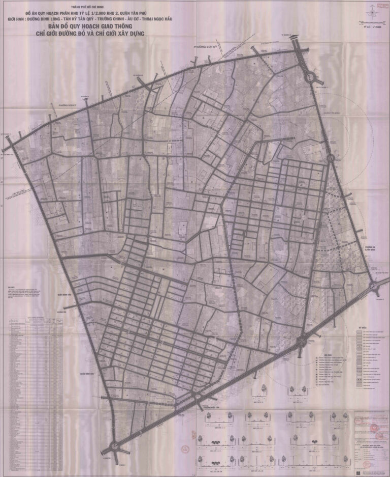 Bản đồ quy hoạch 1/2000 Khu 2 quận Tân Phú, Quận Tân Phú