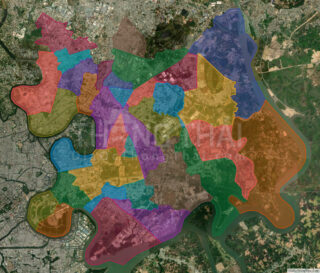 Bản đồ thành phố Thủ Đức từ vệ tinh