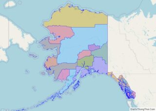 Political map of Alaska State – Printable Collection