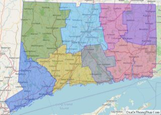 Political map of Connecticut State – Printable Collection