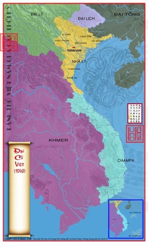 Bản đồ lãnh thổ Việt Nam thời Đại Cồ Việt 1048
