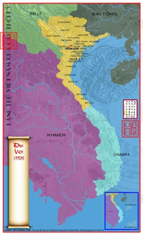 Bản đồ lãnh thổ nước Đại Việt năm 1159