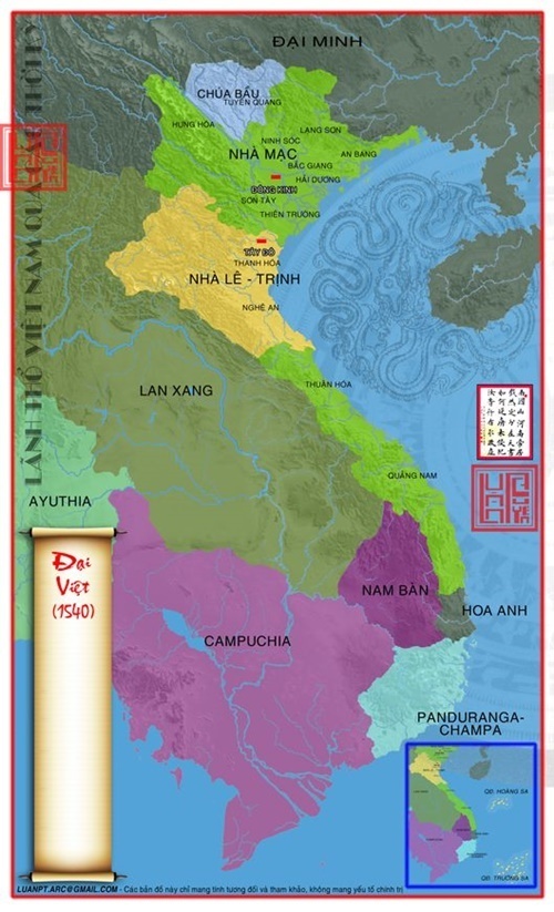 Bản đồ Đại Việt Năm 1540 thời Lê Sơ, Nguyễn Kim chiếm lại được huyện Lôi Dương ở Thanh Hóa
