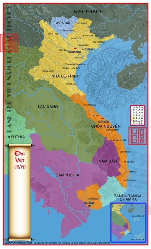 Bản đồ lãnh thổ Đại Việt Năm 1679