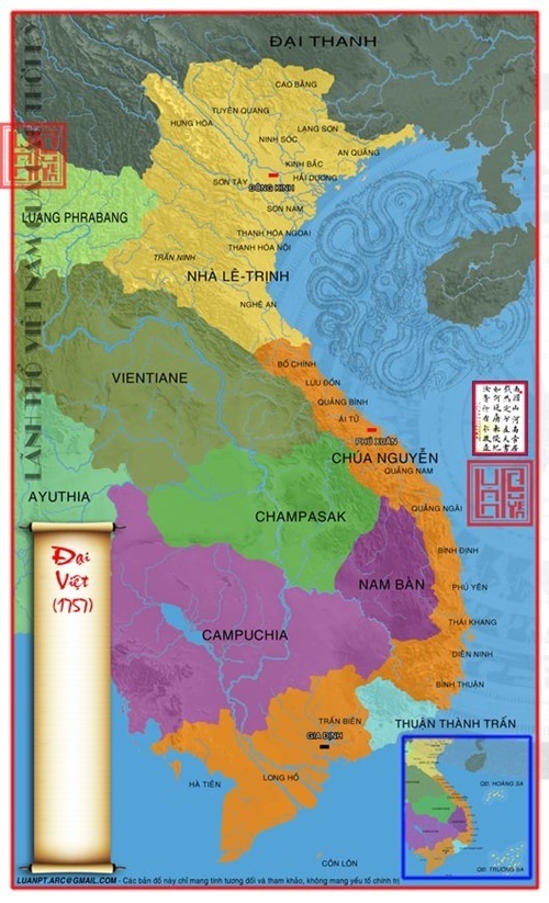 bản đồ lãnh thổ Việt Nam vào năm 1757

