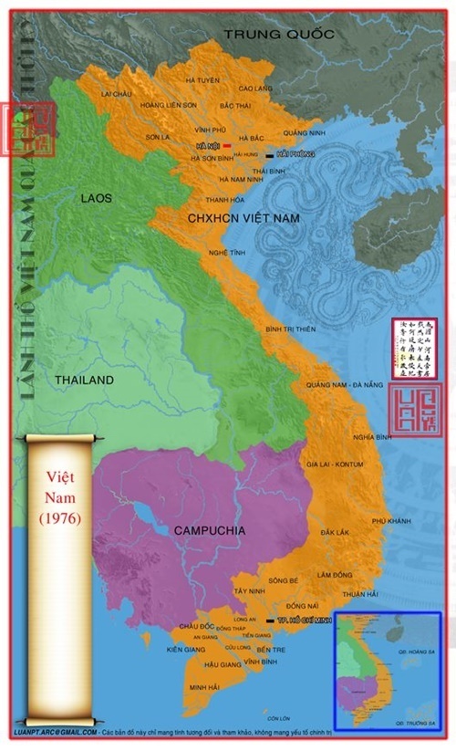Bản đồ lãnh thổ Việt Nam ngày nay