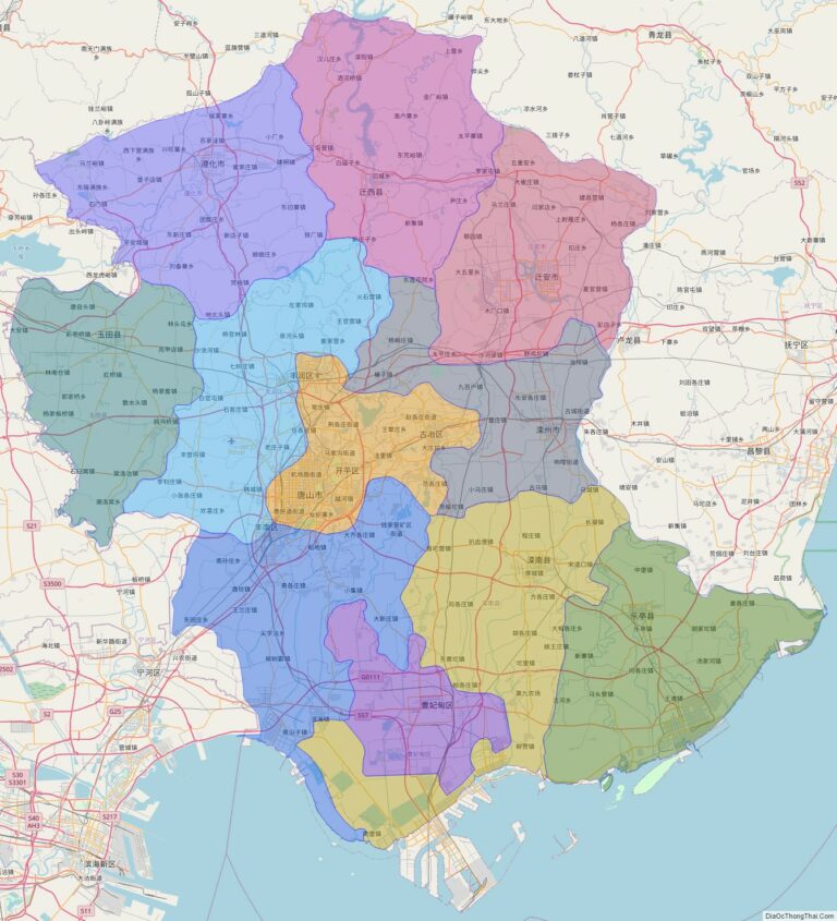Bản đồ hành chính Đường Sơn, tỉnh Hà Bắc
