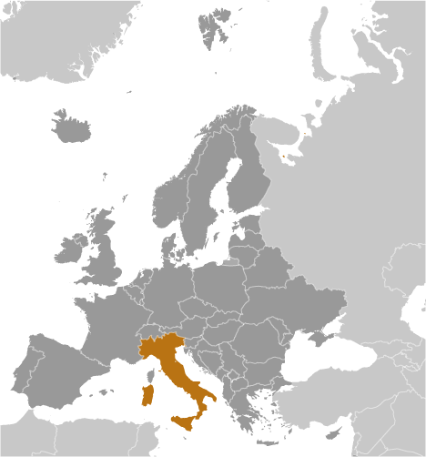 Bản đồ vị trí của nước Ý