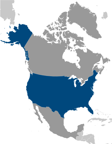 Bản đồ vị trí của Hoa Kỳ