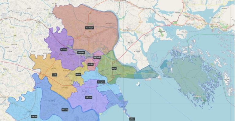 High-resolution political map of Hai Phong