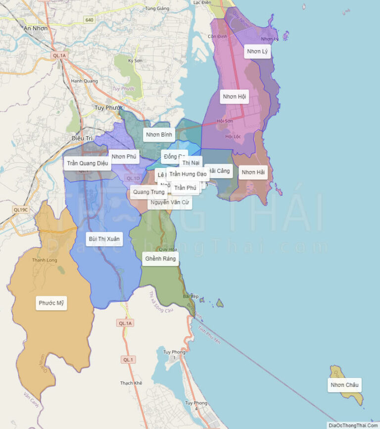 Bản đồ vị trí thành phố Qui Nhơn