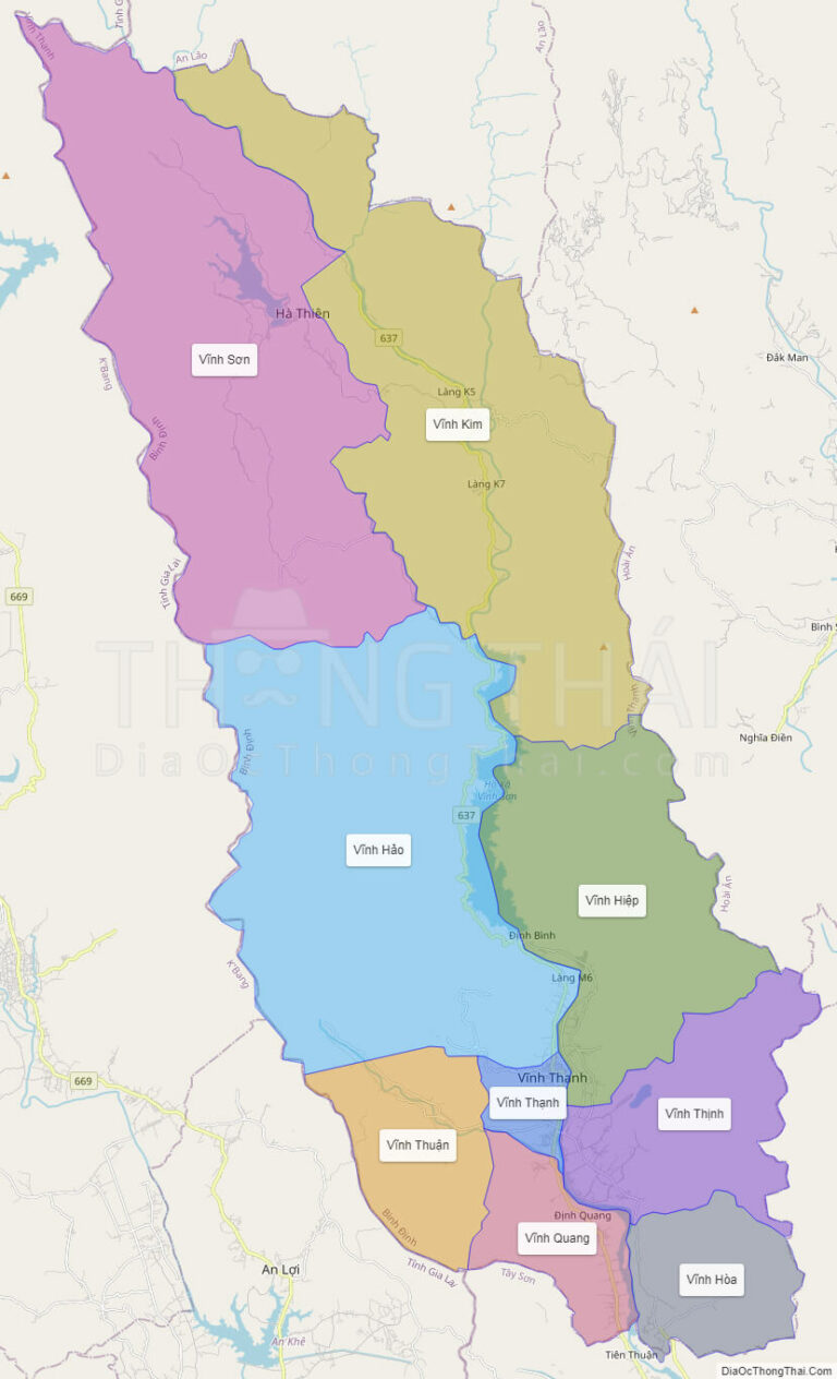 High-resolution political map of Vinh Thanh