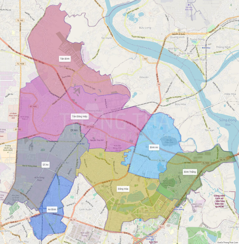 High-resolution political map of Di An