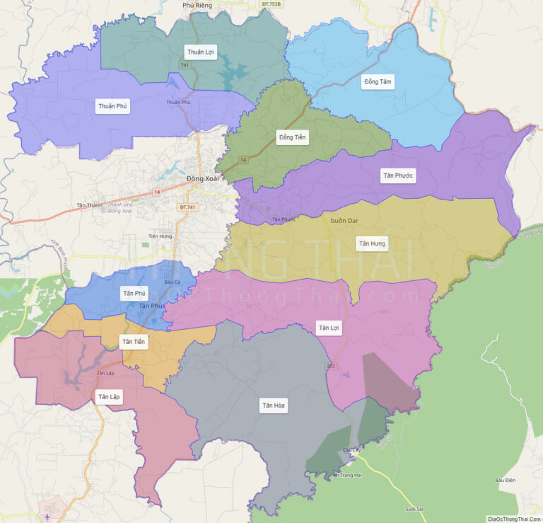 High-resolution political map of Dong Phu