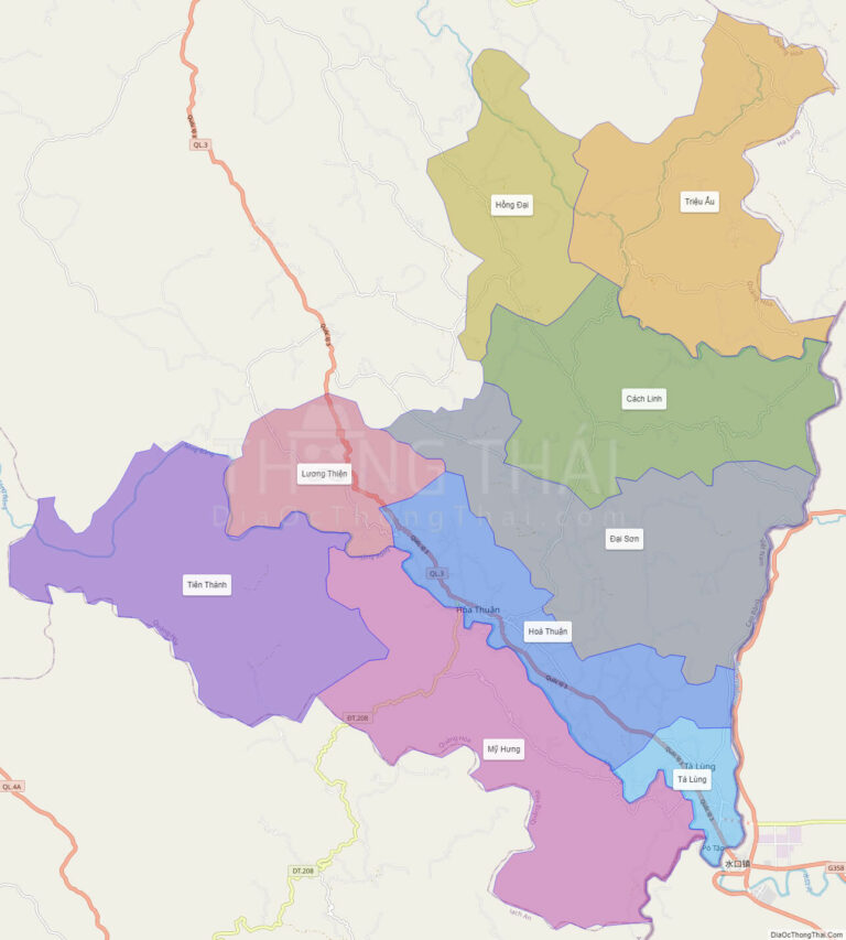 High-resolution political map of Phuc Hoa