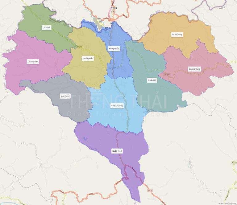 High-resolution political map of Tra Linh