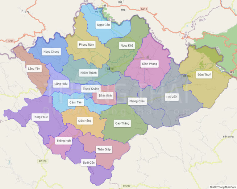High-resolution political map of Trung Khanh