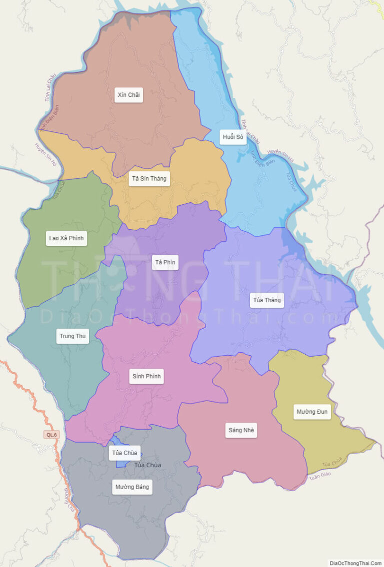 High-resolution political map of Tua Chua