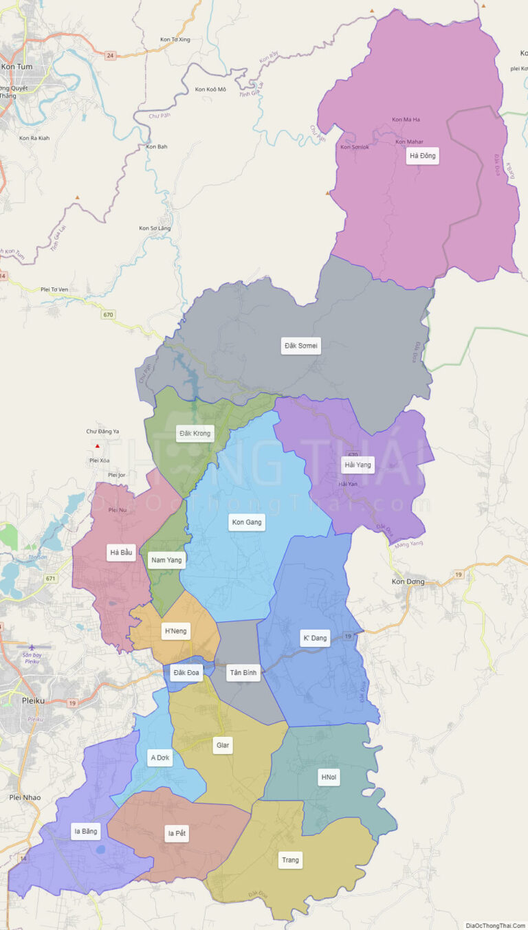 High-resolution political map of Dak Doa