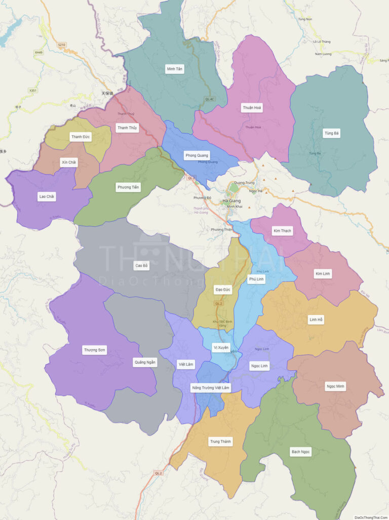 High-resolution political map of Vi Xuyen