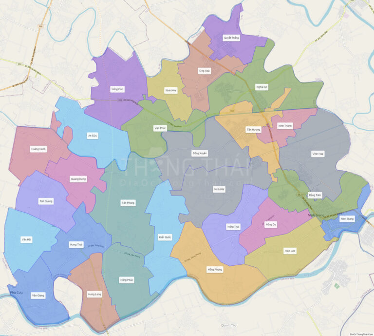 High-resolution political map of Ninh Giang