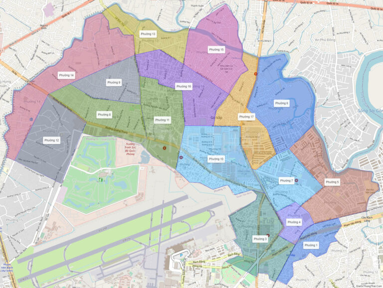 Bản đồ hành chính các phường của quận Gò Vấp