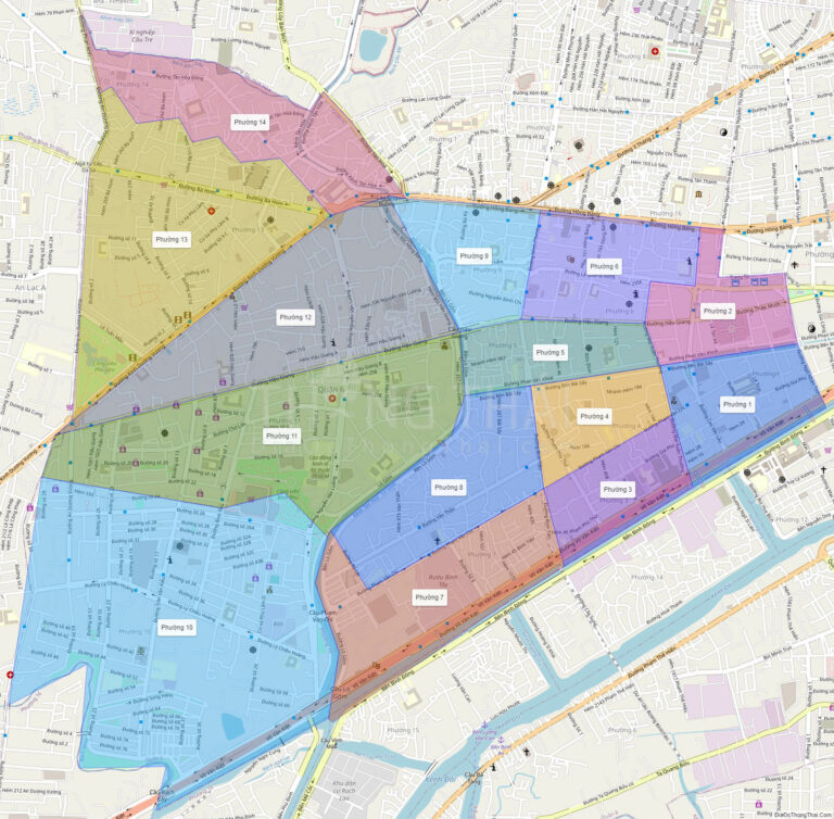 Bản đồ hành chính các phường của quận 6