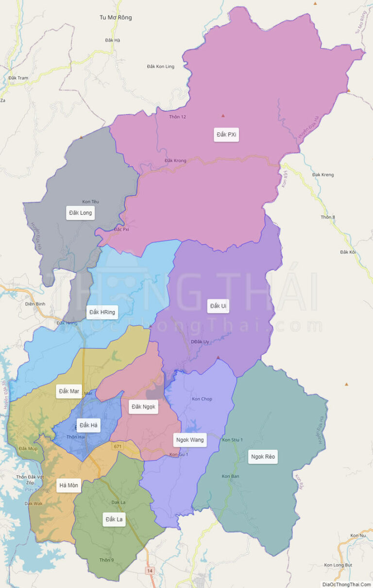 High-resolution political map of Dak Ha
