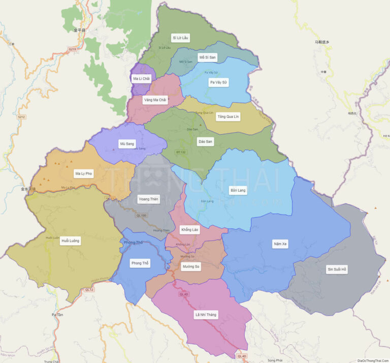 High-resolution political map of Phong Tho