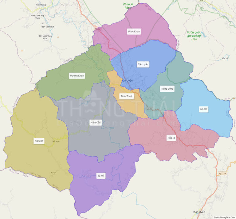 Bản đồ hành chính Huyện Tân Uyên