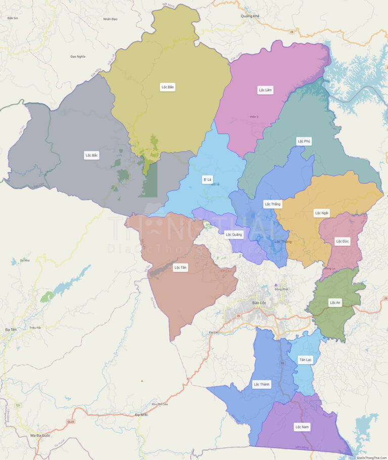 Bản đồ hành chính Huyện Bảo Lâm
