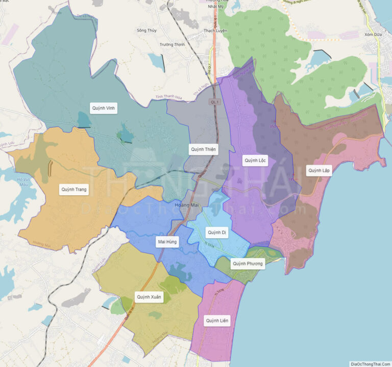 High-resolution political map of Hoang Mai