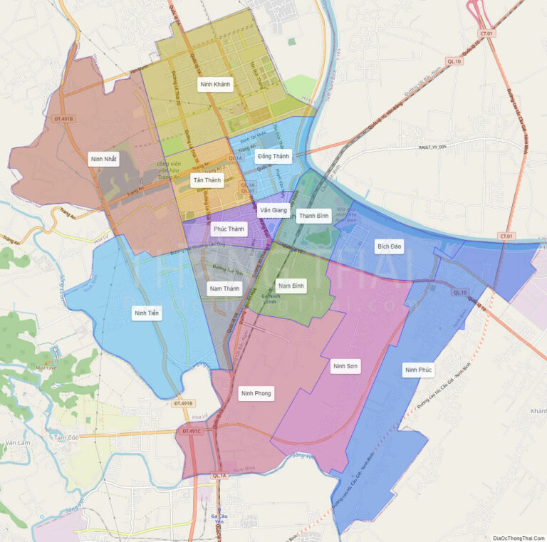 Bản đồ hành chính Thành phố Ninh Bình