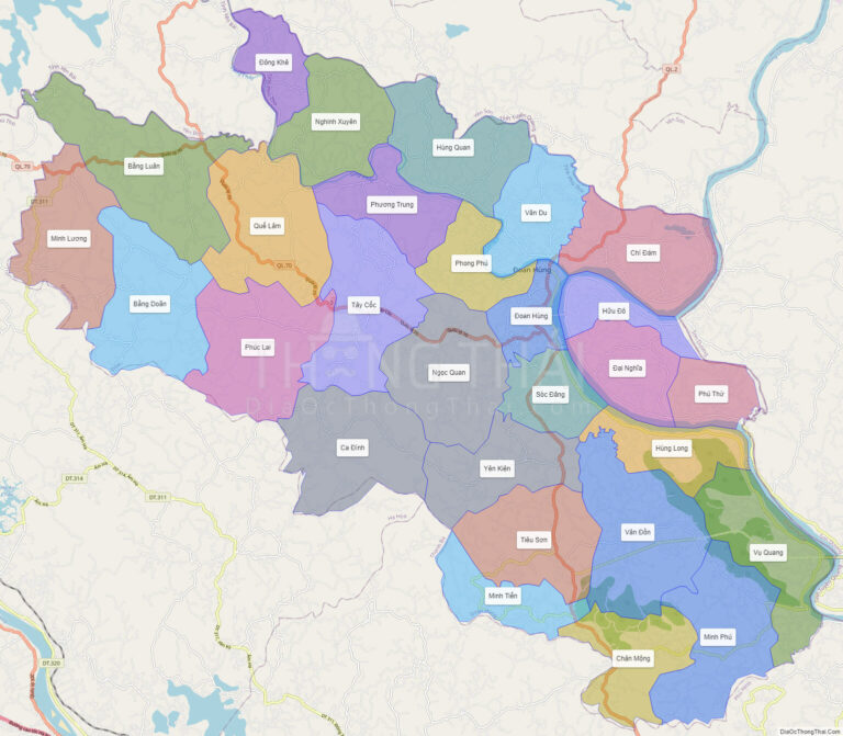 Bản đồ hành chính Huyện Đoan Hùng