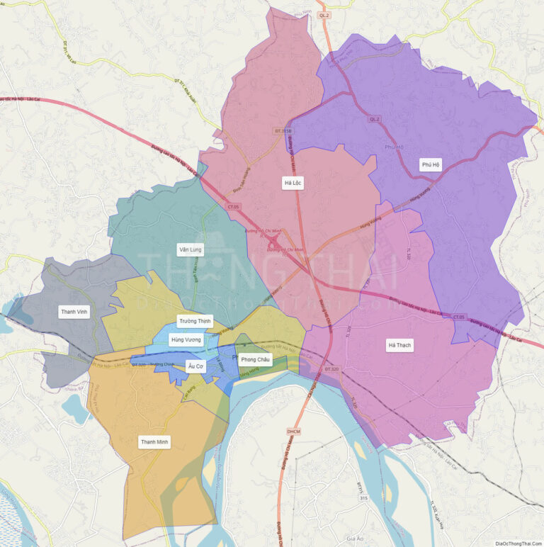Bản đồ hành chính Thị xã Phú Thọ