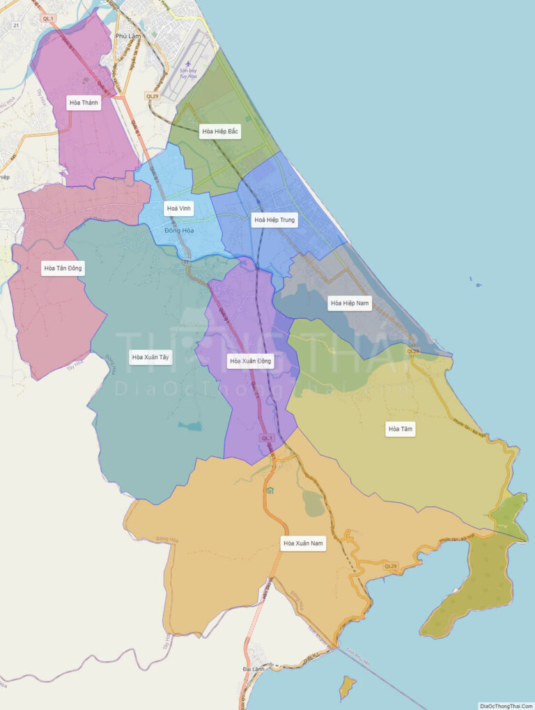 Bản đồ hành chính Huyện Đông Hòa