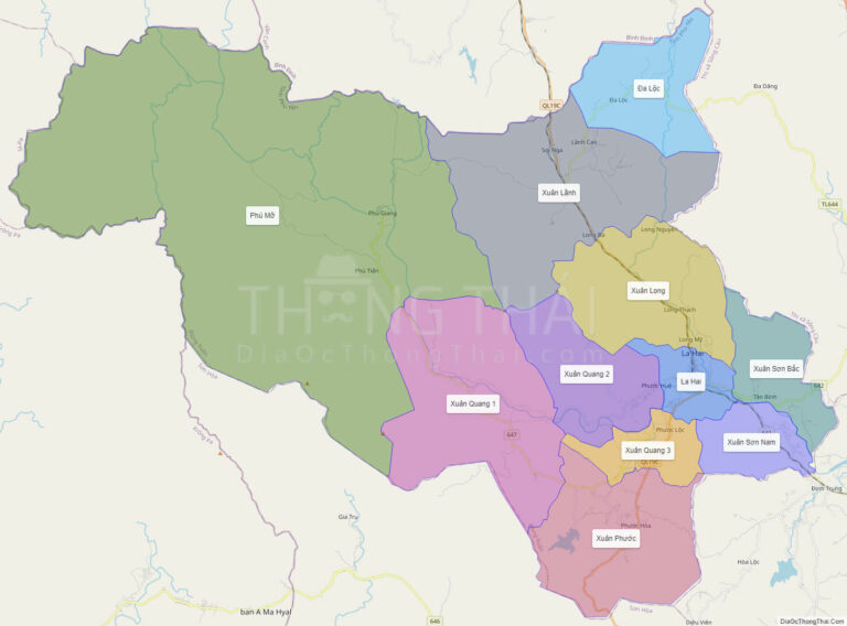 Bản đồ hành chính Huyện Đồng Xuân